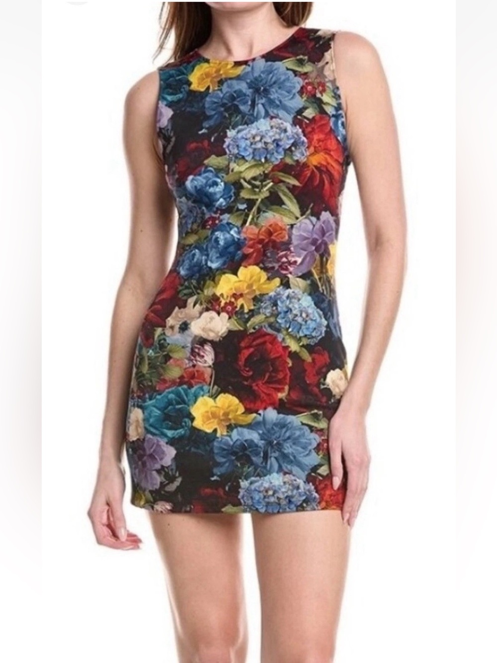 Alice + Olivia Wynell Vibrant Floral Stretch Mini Dress - Size 10